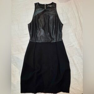 Armani Exchange Black Backless Dress with Textured Detail